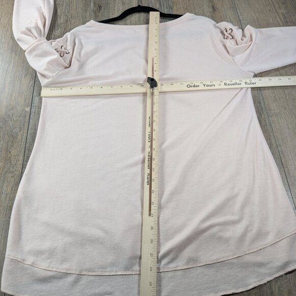 Chicos Tunic Top Womens Large Light Pink Long Sleeve Soft Knit Feminine - Picture 6 of 9